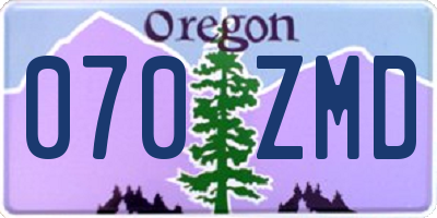 OR license plate 070ZMD