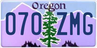 OR license plate 070ZMG