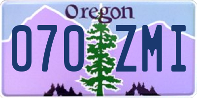 OR license plate 070ZMI
