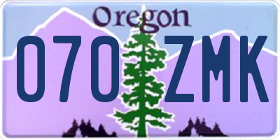OR license plate 070ZMK
