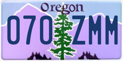 OR license plate 070ZMM