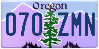 OR license plate 070ZMN