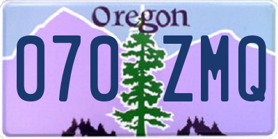 OR license plate 070ZMQ