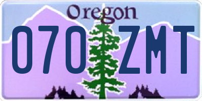 OR license plate 070ZMT