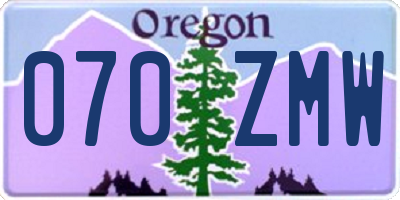 OR license plate 070ZMW