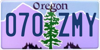 OR license plate 070ZMY