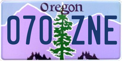 OR license plate 070ZNE