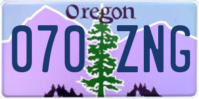 OR license plate 070ZNG