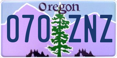 OR license plate 070ZNZ