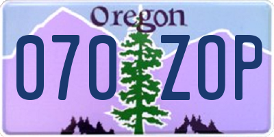 OR license plate 070ZOP