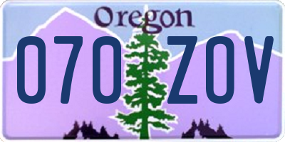 OR license plate 070ZOV
