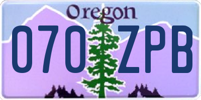 OR license plate 070ZPB