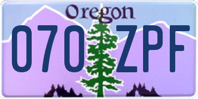 OR license plate 070ZPF