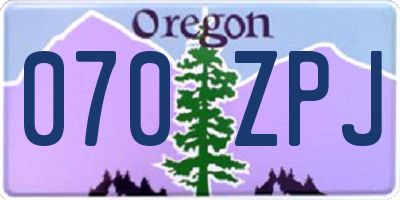 OR license plate 070ZPJ