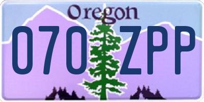 OR license plate 070ZPP