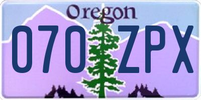 OR license plate 070ZPX