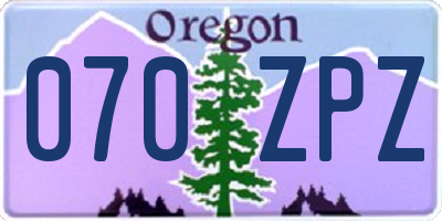 OR license plate 070ZPZ