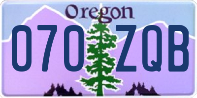 OR license plate 070ZQB