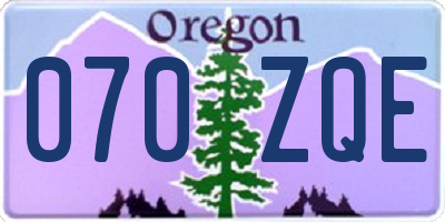 OR license plate 070ZQE