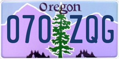 OR license plate 070ZQG