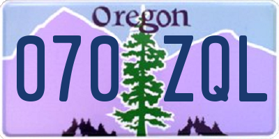 OR license plate 070ZQL