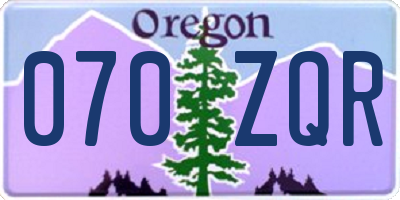 OR license plate 070ZQR