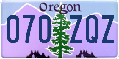 OR license plate 070ZQZ
