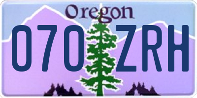 OR license plate 070ZRH