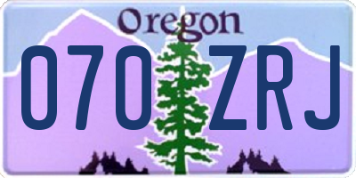 OR license plate 070ZRJ