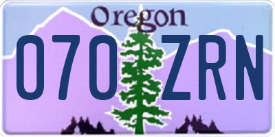 OR license plate 070ZRN