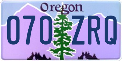 OR license plate 070ZRQ