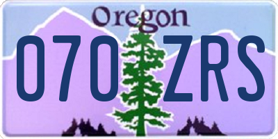 OR license plate 070ZRS