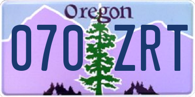 OR license plate 070ZRT