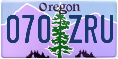 OR license plate 070ZRU