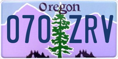 OR license plate 070ZRV