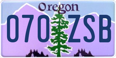 OR license plate 070ZSB