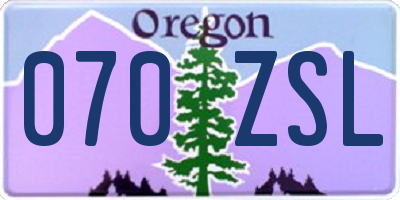 OR license plate 070ZSL