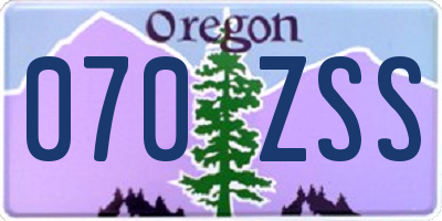 OR license plate 070ZSS