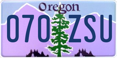 OR license plate 070ZSU