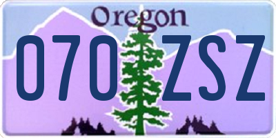 OR license plate 070ZSZ