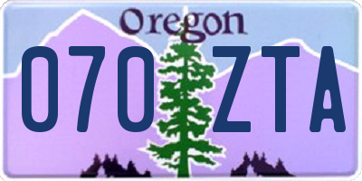 OR license plate 070ZTA