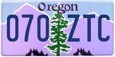 OR license plate 070ZTC