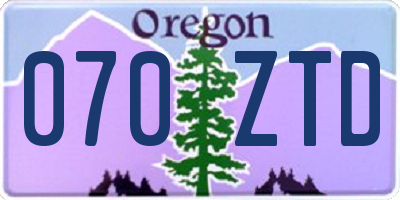 OR license plate 070ZTD