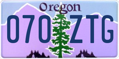 OR license plate 070ZTG