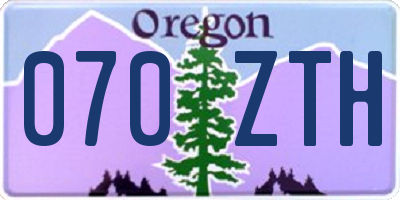 OR license plate 070ZTH