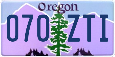 OR license plate 070ZTI