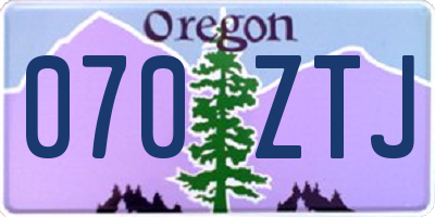 OR license plate 070ZTJ