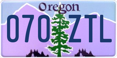 OR license plate 070ZTL