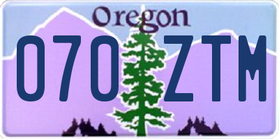 OR license plate 070ZTM
