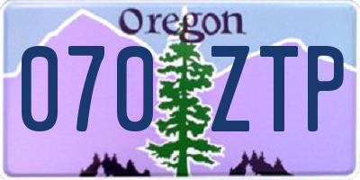 OR license plate 070ZTP